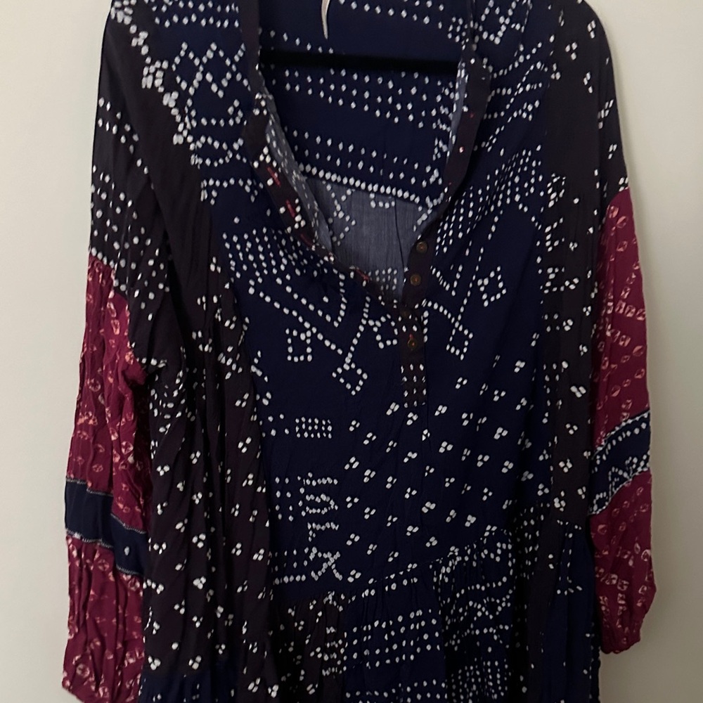 Women's Patterned tunic - navy and Pink